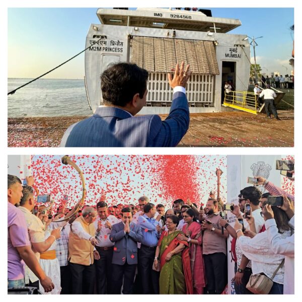 मुंबई-विजयदुर्ग ‘रो-पॅक्स सेवेला मंत्री नितेश राणे यांनी दाखवला हिरवा झेंडा