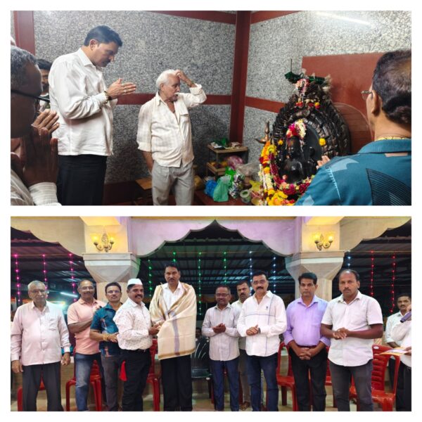 चिंदर भगवती माऊली मंदिर येथे दत्ता सामंत यांचा सन्मान