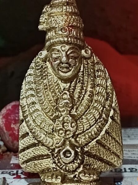 महामार्ग लगतच्या एका गावात जमिनीखाली जमिनीखालून मूर्ती प्रकटल्याचा दावा