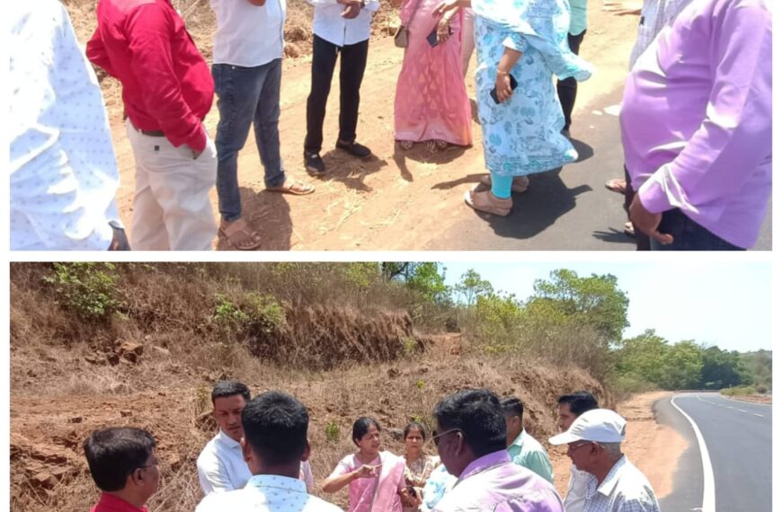 मुंबई – गोवा राष्ट्रीय महामार्गावरील नडगिवे अपघात स्पॉट ची कार्य.अभियंता वृषाली पाटील यांजकडून पाहणी