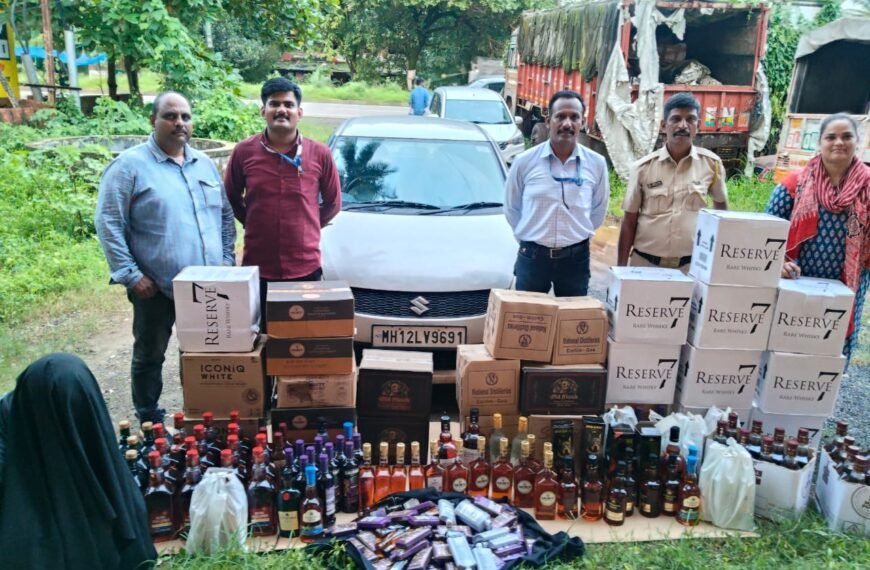 राज्य उत्पादन शुल्क विभागाची कणकवलीत गोवा बनावटीच्या दारू वाहतुकीवर मोठी कारवाई