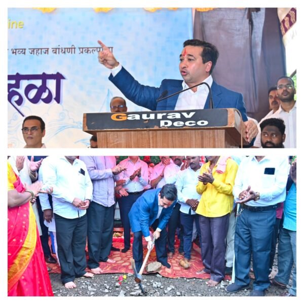 तळवणेत ‘झोया मरीन’च्या भव्य जहाज बांधणी प्रकल्पाचे भूमिपूजन